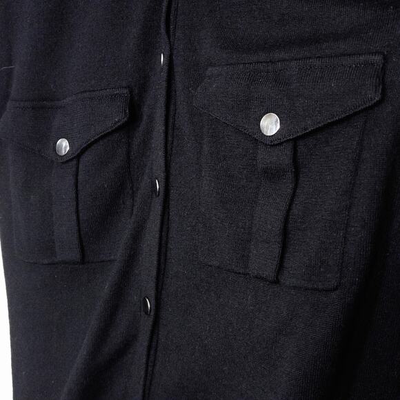 Laundry by Shelli Segal Long Black Cardigan Dress Size M Dark Academia - Picture 4 of 10